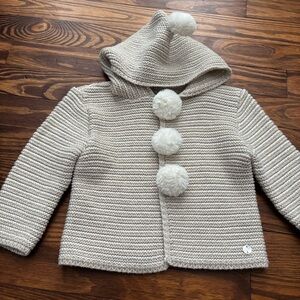 Paz Rodriguez hooded pom-pom cardigan sweater